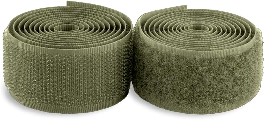 1 Inch Brown Hook and Loop Tape 1 Yards Sew on Non-Adhesive Nylon Heavy Duty Strips Fabric Roll Fastener Set Ideal for Military Form Bags Clothes Shoes Backpacks Home Office School Craft DIY