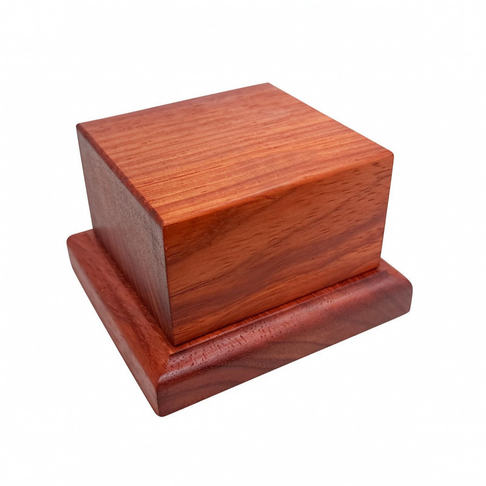 rockible -Präsentationssockel gestuftes quadratisch sockel mit Stufen rotbraun quadratisch sockel für Samml, Regal, Schrank , 10x10cm