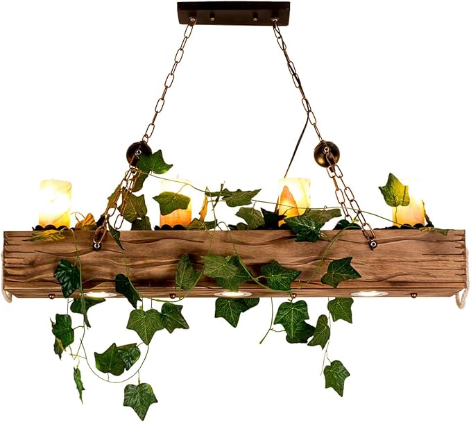 panfudongk Hanglamp, plafondlamp, woonkamer, slaapkamer, woonkamerlamp, vierkoppige, wolkenmarmeren hanglamp, vintage lamp, industriële retro plafondlamp met groene planten verlichting