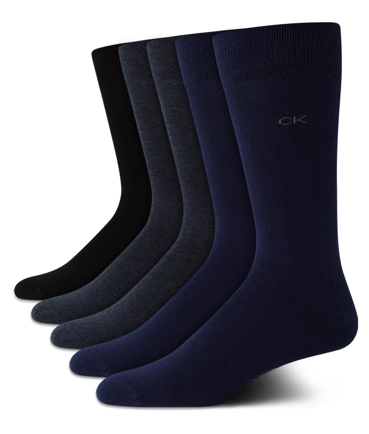 Calvin Klein Mens 5 Pack Soft Cotton Blend Dress Crew Socks