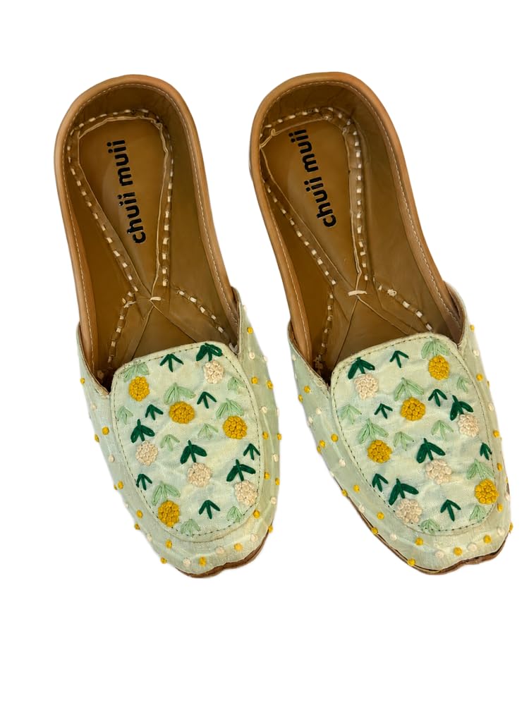 Genda Phool Loafers | Mint Green Leather Loafers for Women | Casual Comfort-image-46