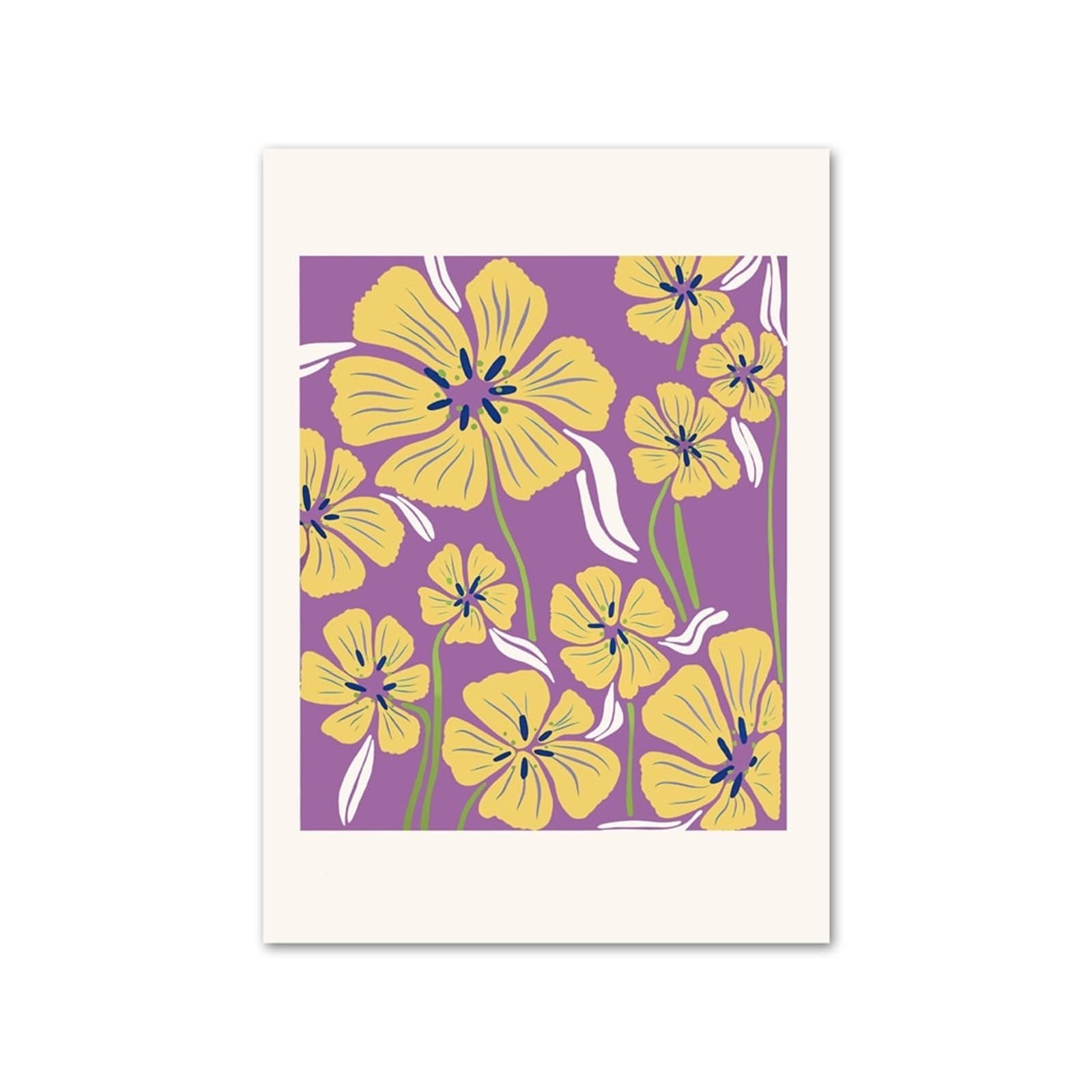 Graiting C 1P Eyed Susan Lily Flower Market Poster Anvas Painting Abstract Wall Art Mural Print Pictures Living Room Decor(,A4 21X30cm No Framed)