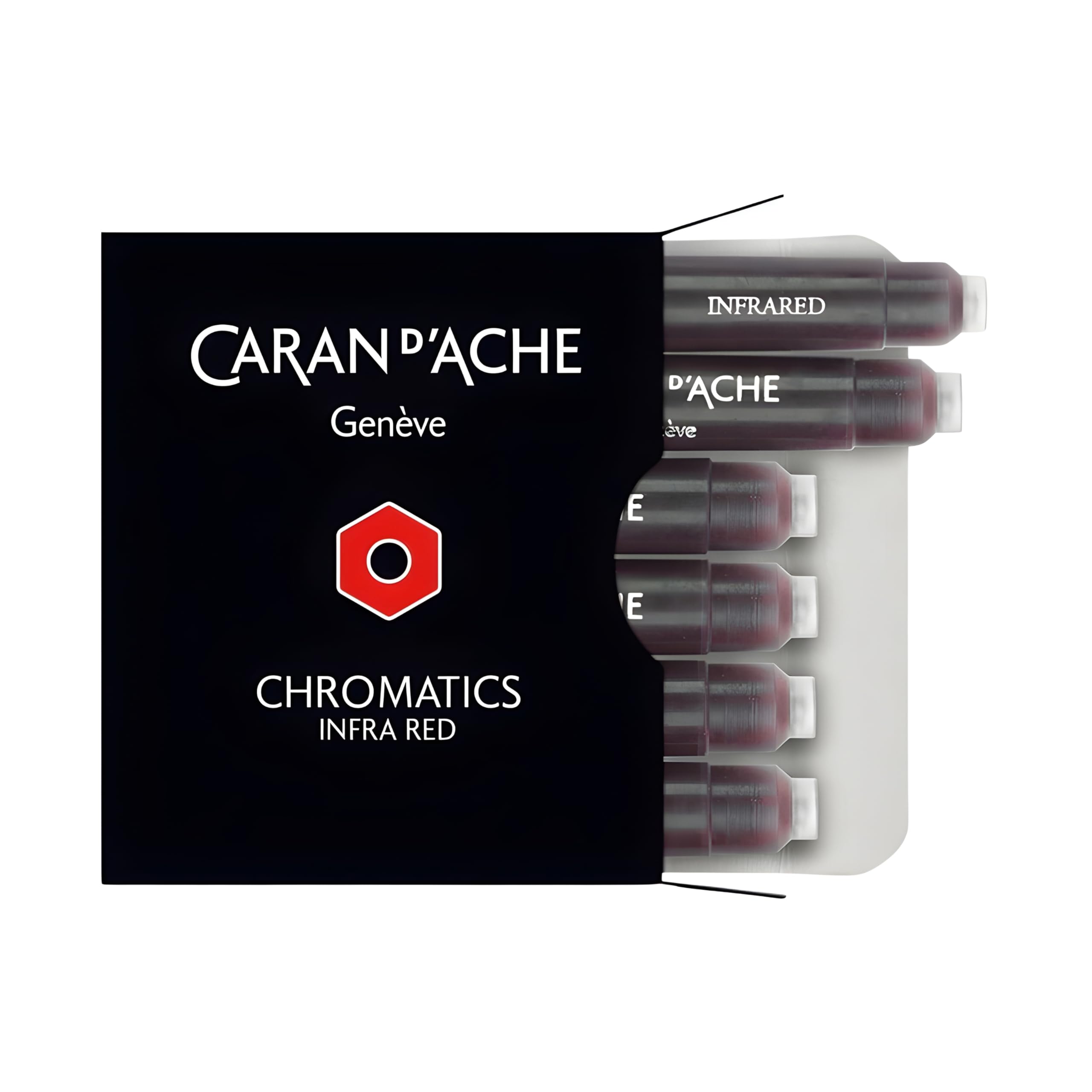 Caran D'Ache 8021-070 - Zestaw 6 wiecznych wkładów atramentowych, kolor czerwony