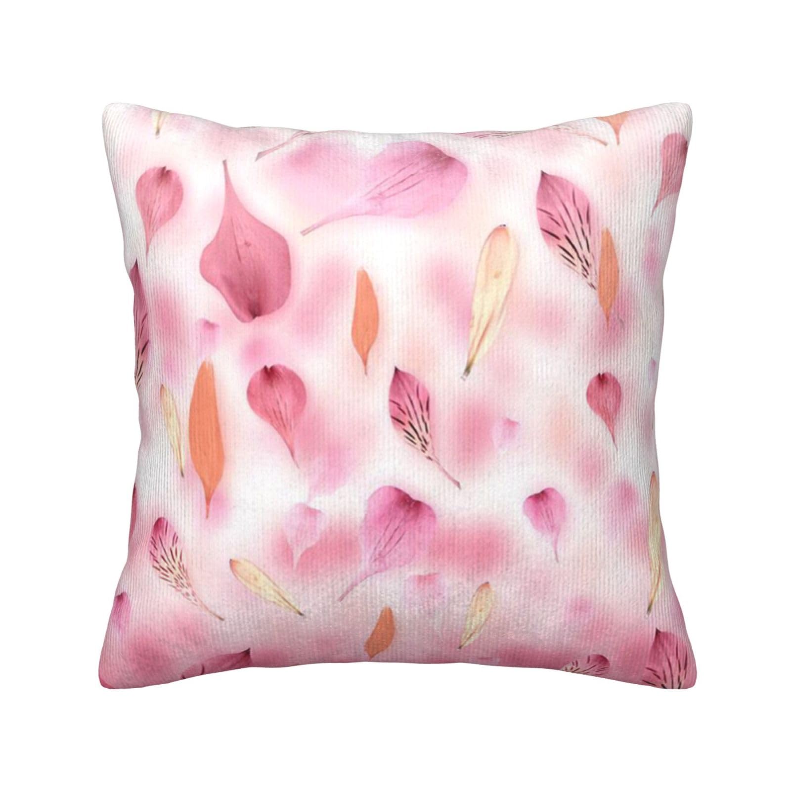 Housses coussin velours côtelé rose imprimé pour chambre chic