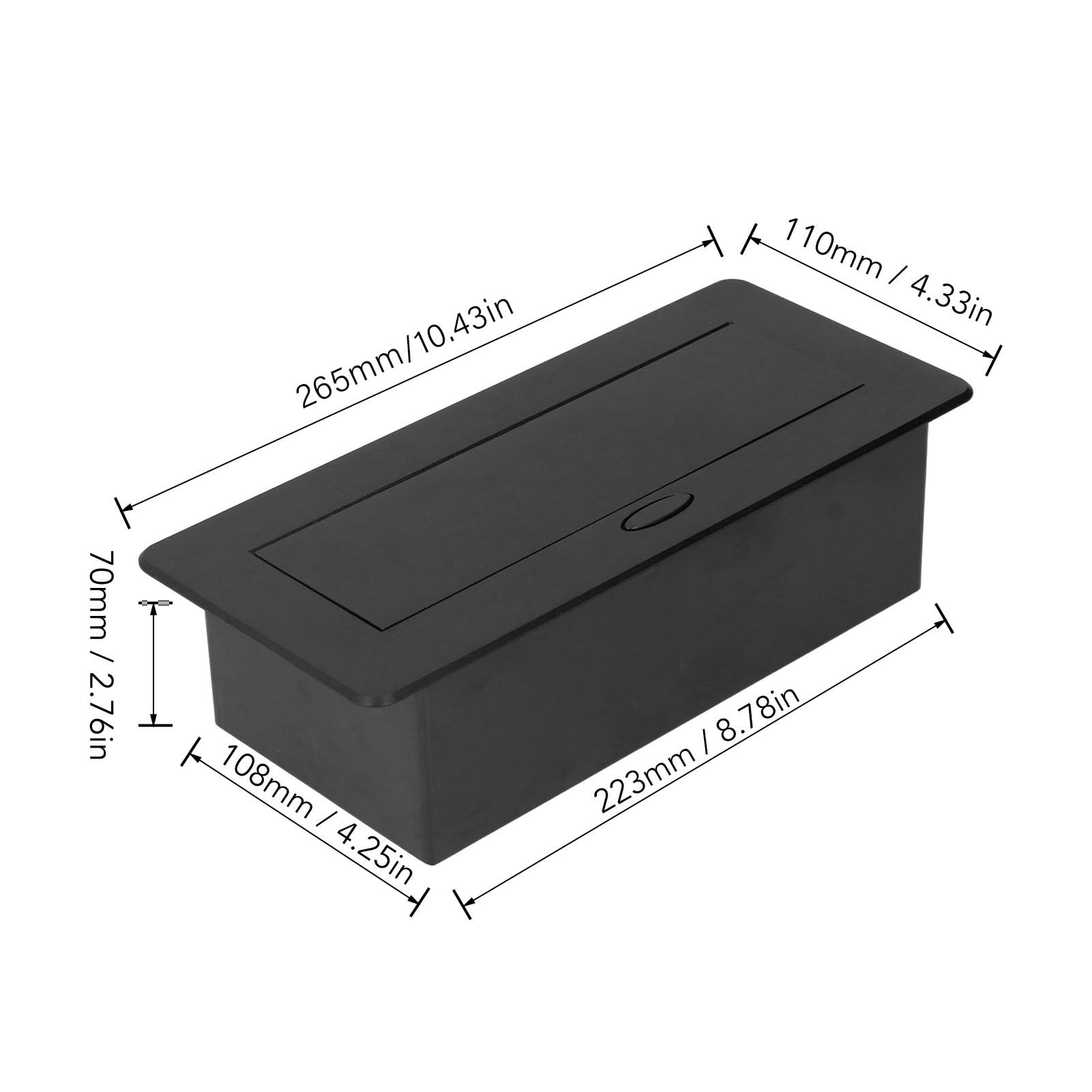 Wysuwane Gniazdko do Komputera Stacjonarnego z 20 W USB C i 3 | Konstrukcja Wpuszczana, Panel Odporny na Zarysowania ABS, Tłumienie Powolnego Odbicia, Wskaźnik LED, IP40, do Biurek