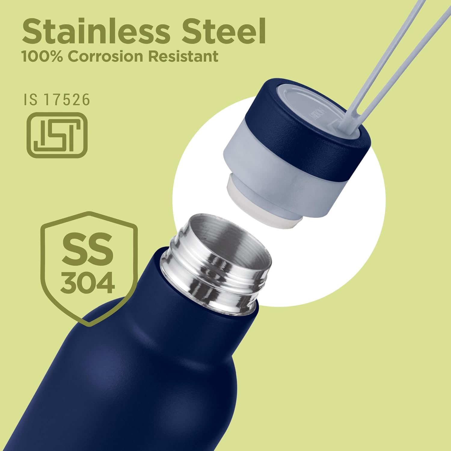 Milton New Smarty 900 thermosteel Water Bottle 730 ml, 24 Hr Hot and Cold I Leak Proof Lid, ISI Certified I Vacuum Insulated I for Office, Gym, School | Dark Blue