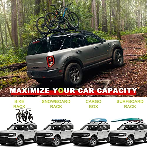Heavy Duty 265Lbs Roof Racks Cross Bars For Ford Bronco Sport Base 2021-2023 & Bigbend 2021-2023 & Outer Banks 2021 & Heritage Edition 2023 On-Road Version, Aluminum Rails Crossbars All Metal #TOP1