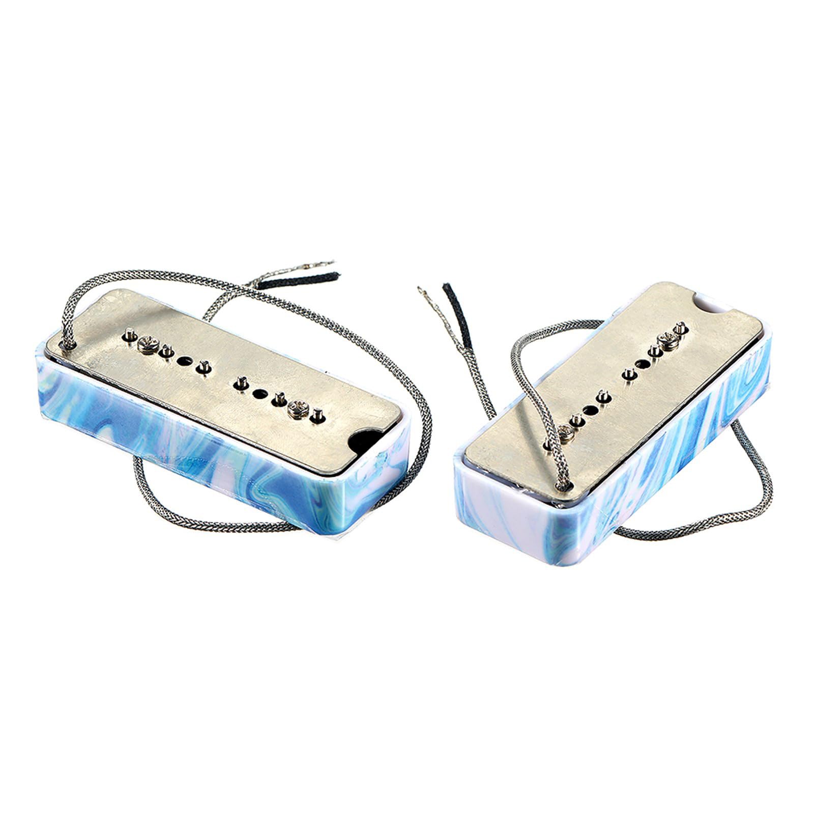 Paquete de piezas de guitarra eléctrica, pastilla mejorada para modelos, guitarras eléctricas, cuello de alta potencia, reemplazos de pastilla para mujer, S de manga corta, con botones, cuello en V