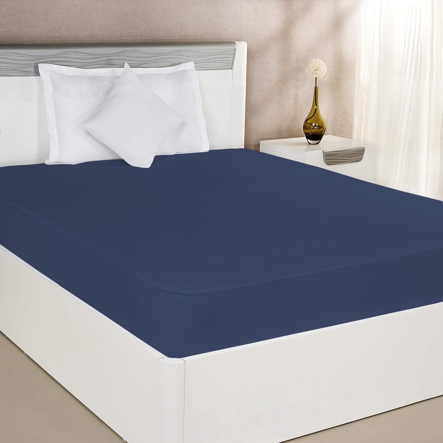 Ultra Soft Waterproof Mattress Protector Queen Size Fitting 6" Deep Mattress | Breathable Hypoallergenic Full Mattresses Cover (60x78x6 inch|5x6.5x0.5 Feet - Blue)-image-27