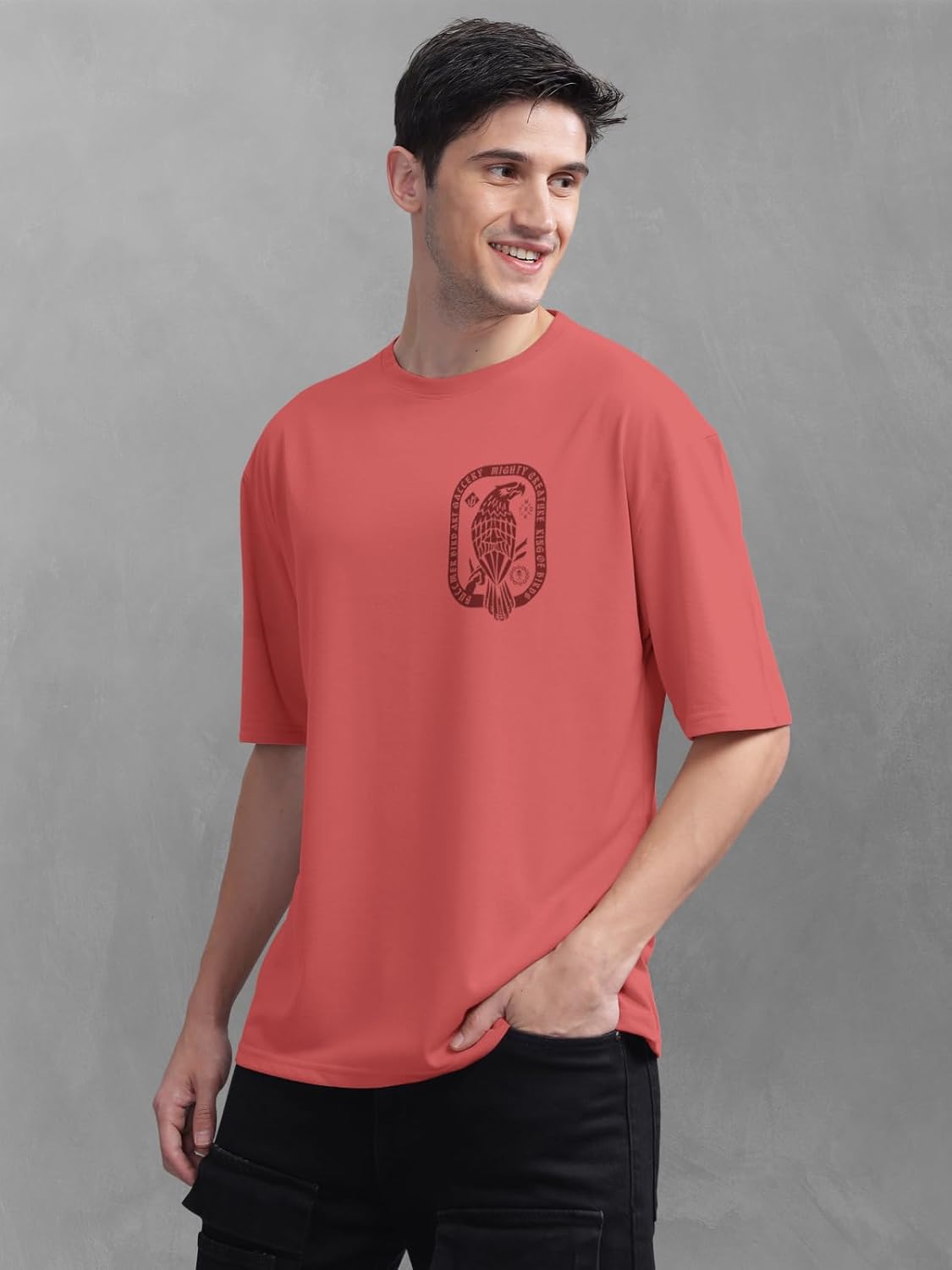 BULLMER Trendy Front and Back Printed Oversized Round Neck T-Shirt for Men - Pack of 2 - Image 5