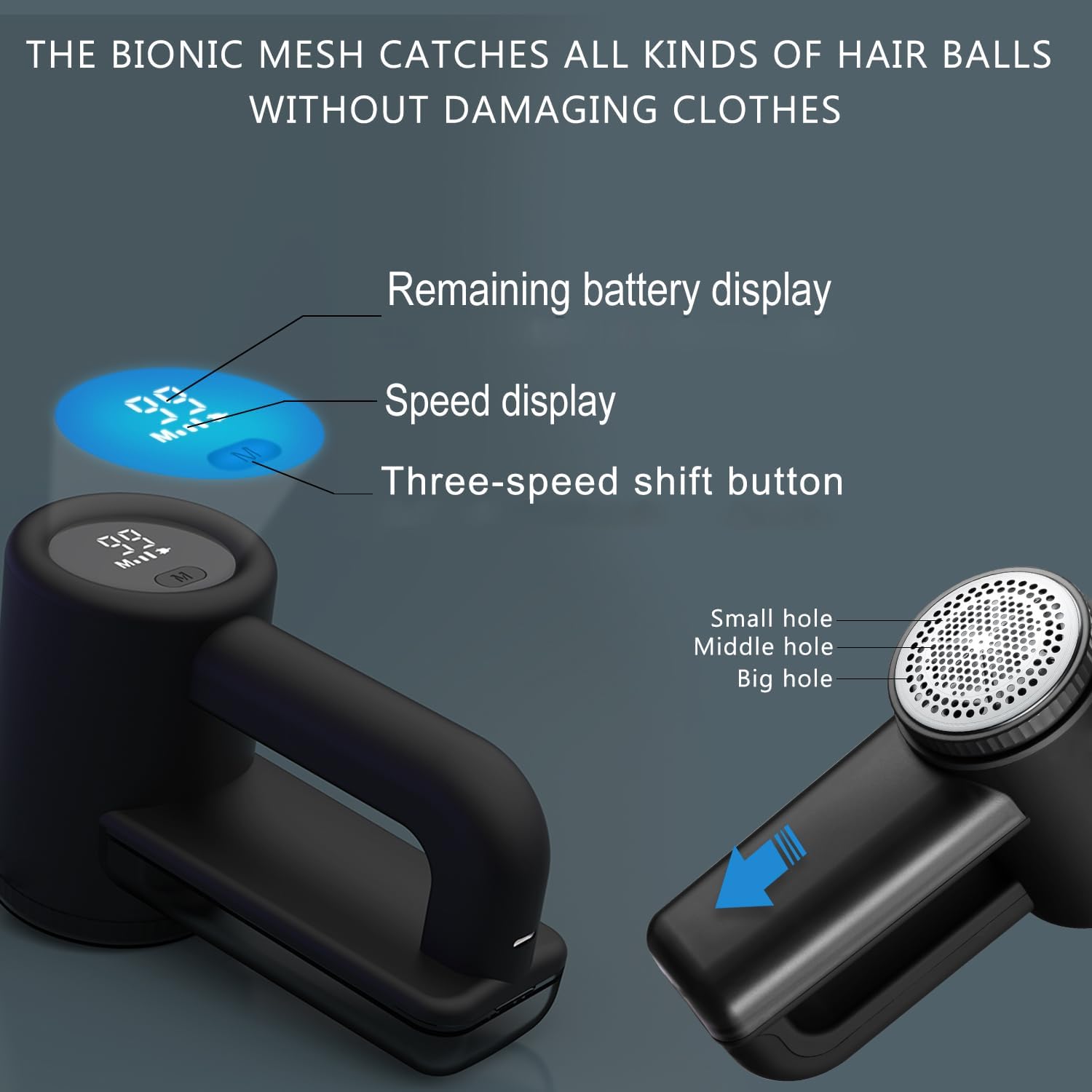 Electric Lint Remover Rechargeable, Sweater Defuzzer with Brush, Trash Box and LED Digital Display, Portable Sweater Lint Defuzzer, for Sweater Couch Clothes Carpet Furniture