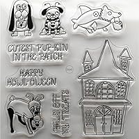Vista 4 de DzIxY Puppy House - Juego de sellos transparentes y troqueles de corte de metal para hacer tarjetas, álbumes de recortes, suministros de papel