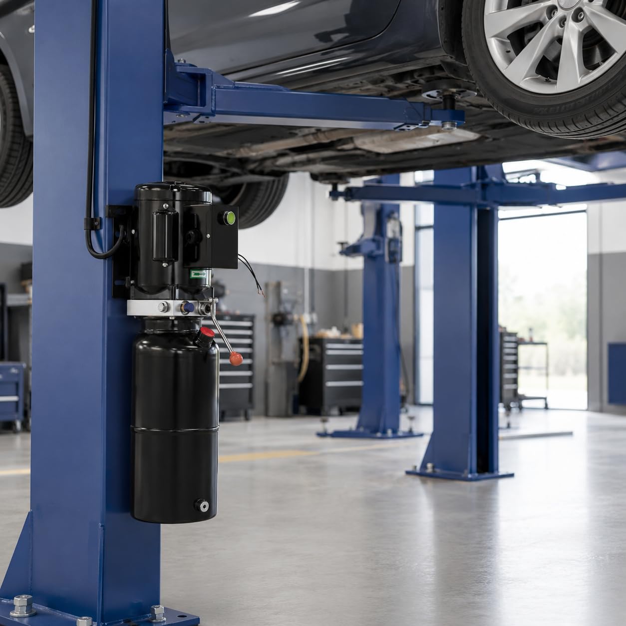 Grupo hidráulico 220 V 2,2 kW, bomba hidráulica de efecto simple con depósito 10 L, planta hidráulica para puente elevador de coche, taller de garaje auto