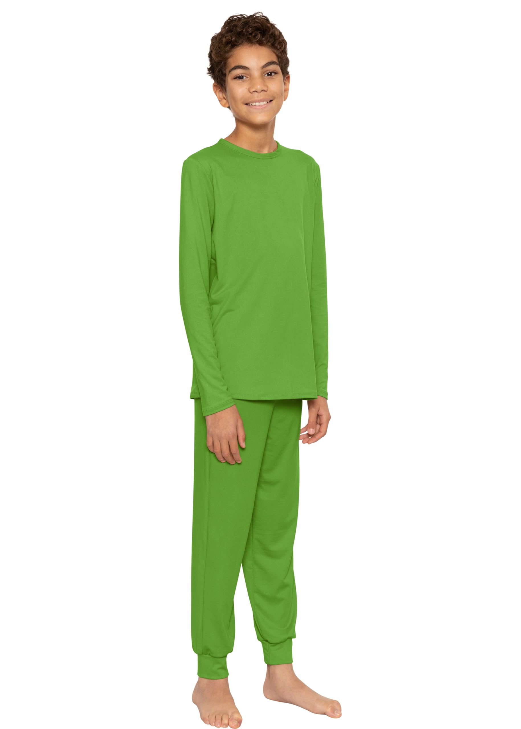 STRETCH IS COMFORT Boys Thermal Set Long Sleeve Top with Jogger Pants | Crew Neck or Hoodie | Thermal Underwear For Kids Set