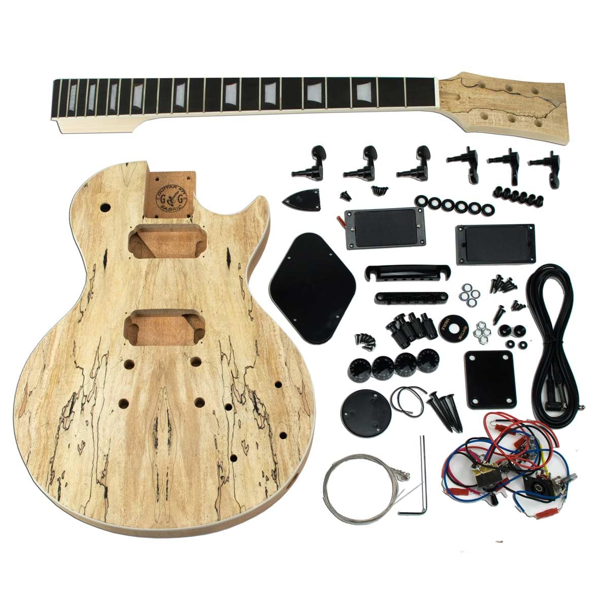 Guitare en Kit – L – Single Cut Coti, Ebene - Les Beatles, Paul McCartney, John Lennon, RIngo Starr, George Harrison Guitare en Kit - L - Single Cut Coti, Ebene