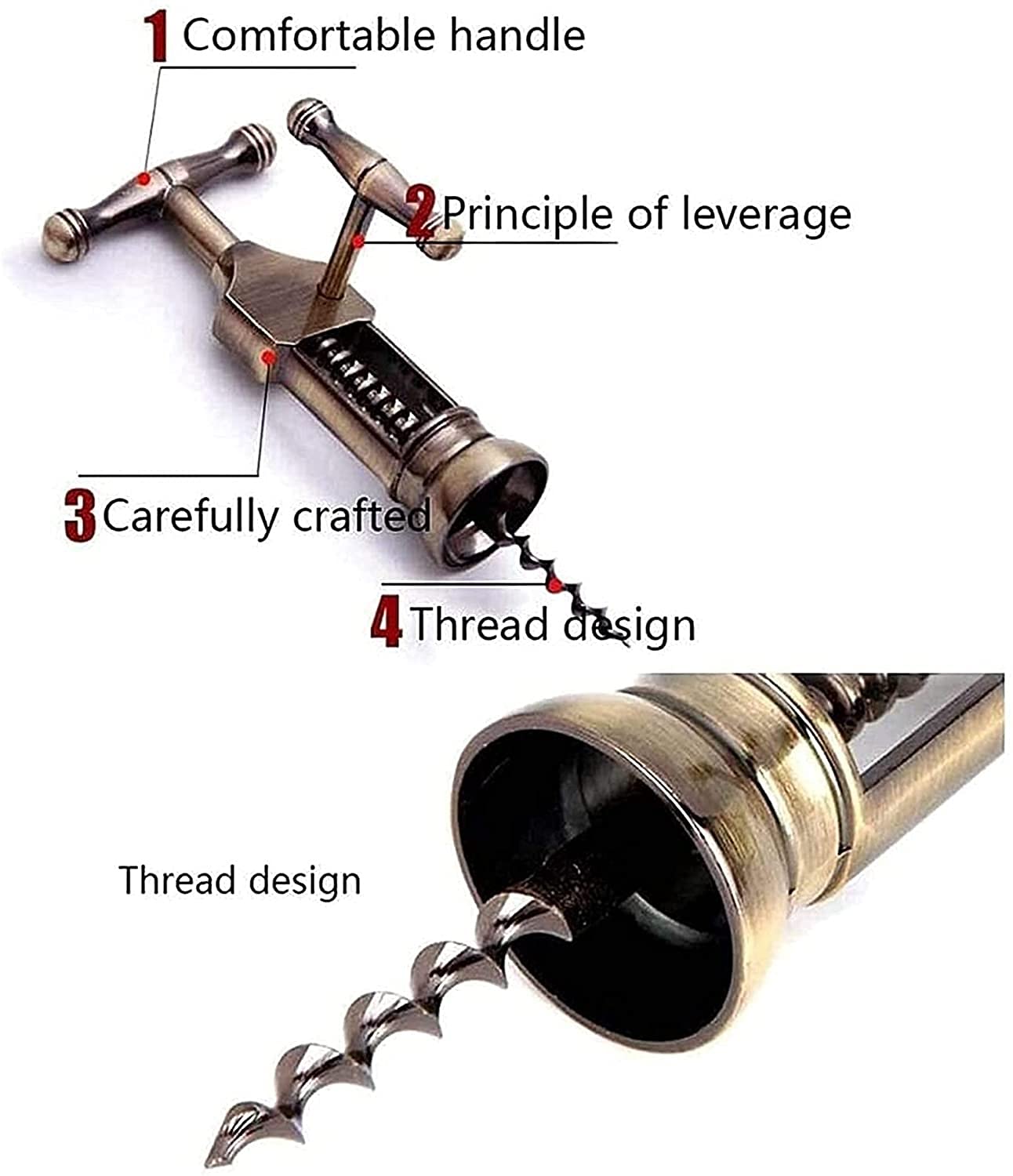 apribottiglie elettrico per vino， Apribottiglie multifunzionale in bronzo for vino e birra, cavatappi for vino for tutte le bottiglie con tappo in sughero e birra
