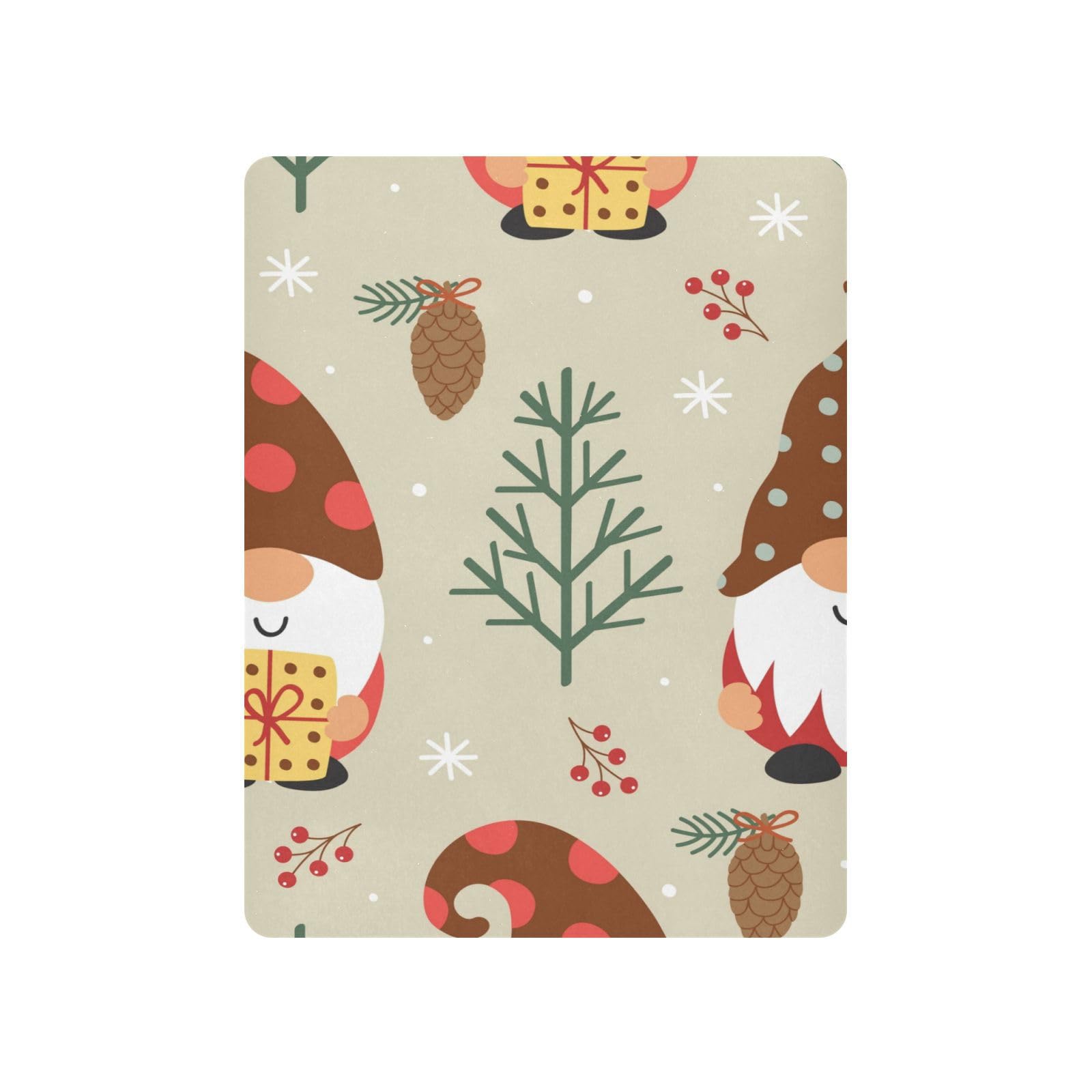 Moudou Christmas Gnome Playard Sheet for Boy Girls, Soft Breathable Fitted Toddler Sheet for Standard Playard Bed Mattress, 39 x 27 x 5 Inch