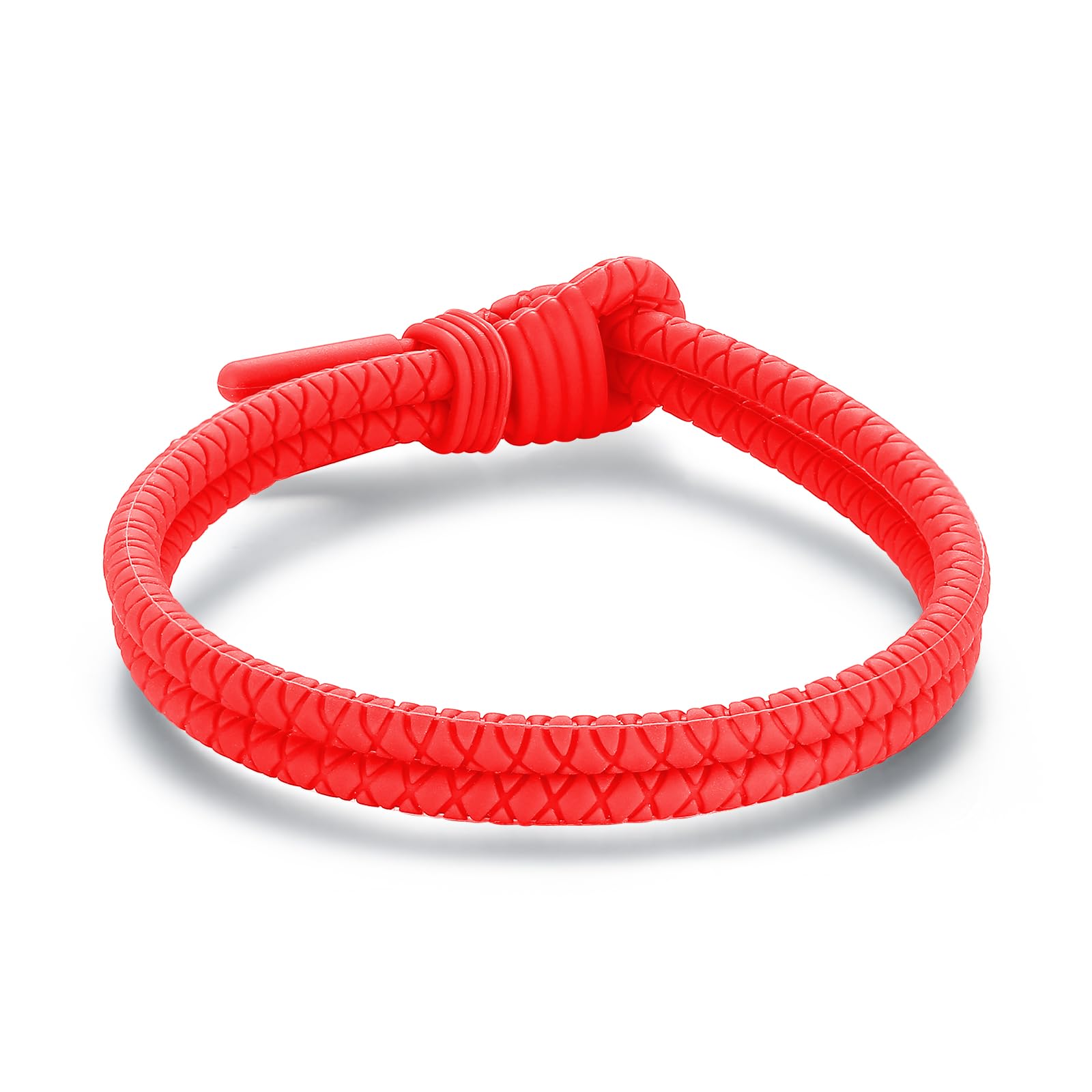 Metzm Adjustable Silicone Nautical Surfer Braided Rope Bracelet for Men Women - Waterproof Rubber Sports Couples Bracelets Gifts