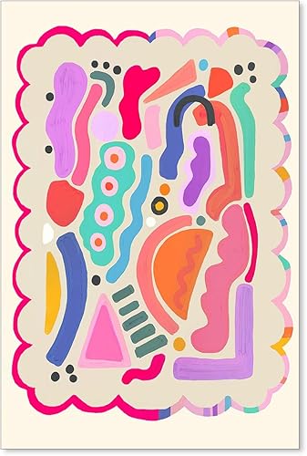 Miniatura 19 de Medpol Lienzo retro rojo abstracto de ojos para pared, póster hippie trippy, citas de afirmación, decoración de pared de los años 60 y 70,