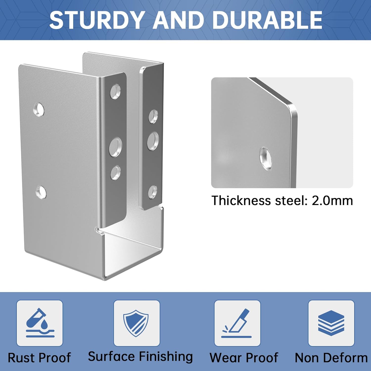 24 PCS Concealed Joist Hanger, 2" x 4" Outdoor Concealed-Flange Hanger, Coated Concealed Mount Joist Hangers for 2"x4" Beam , Swing, Fence