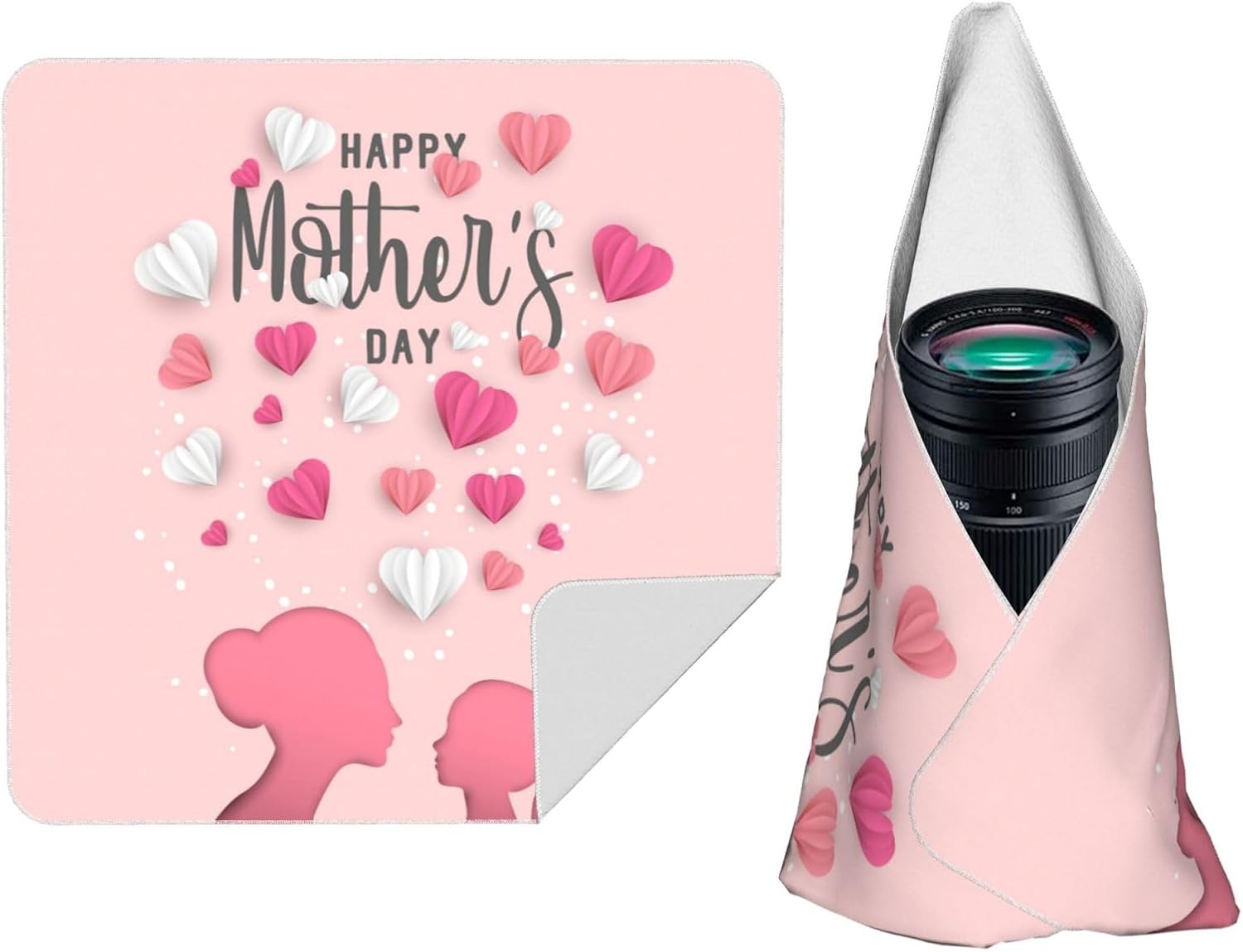 Happy Mother Day Magic Self-Adhesive Cloth Reusable Portable Makeup Bag Camera Lens Protection Scratch Resistant Travel Storage Bags