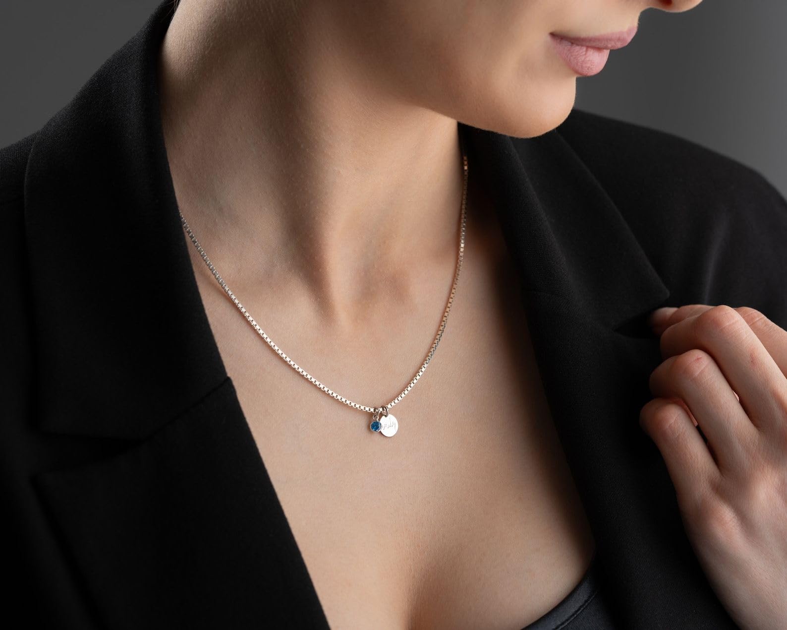 Su misura disco collana con pietra portafortuna personalizzato con nome per mamma Festa della Mamma Natale anniversario compleanno