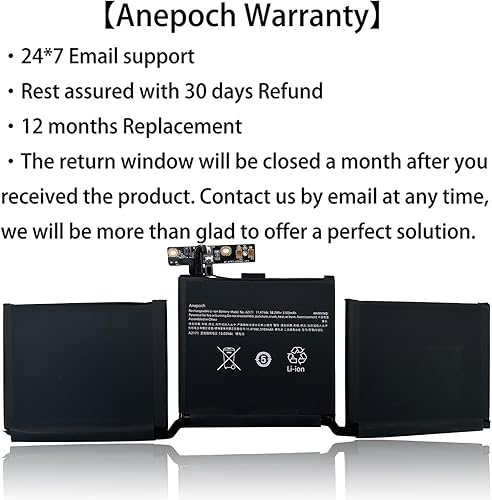 Miniatura 2 de Batería de repuesto para laptop A2171 A2159 A2289 A2338 (M1, 2020) EMC 3301 3456 3578 MUHN2LL/A HN2B/A MUHP2LL/A MUHQ2LL/A 11.4V 58.2Wh