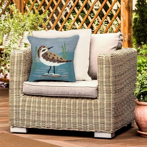Liora Manne Frontporch 4627/03 Sandpipers Lake Pillow, 18" x 18"