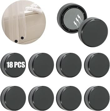 ZYNERY 18 Pcs Shower Curtain Weights, Shower Magnets for Curtain Liner, Shower Curtain Magnets Weights, Magnetic Shower Curtain Weights Bottom, Weights for Outdoor Curtains Flag Tablecloth Black