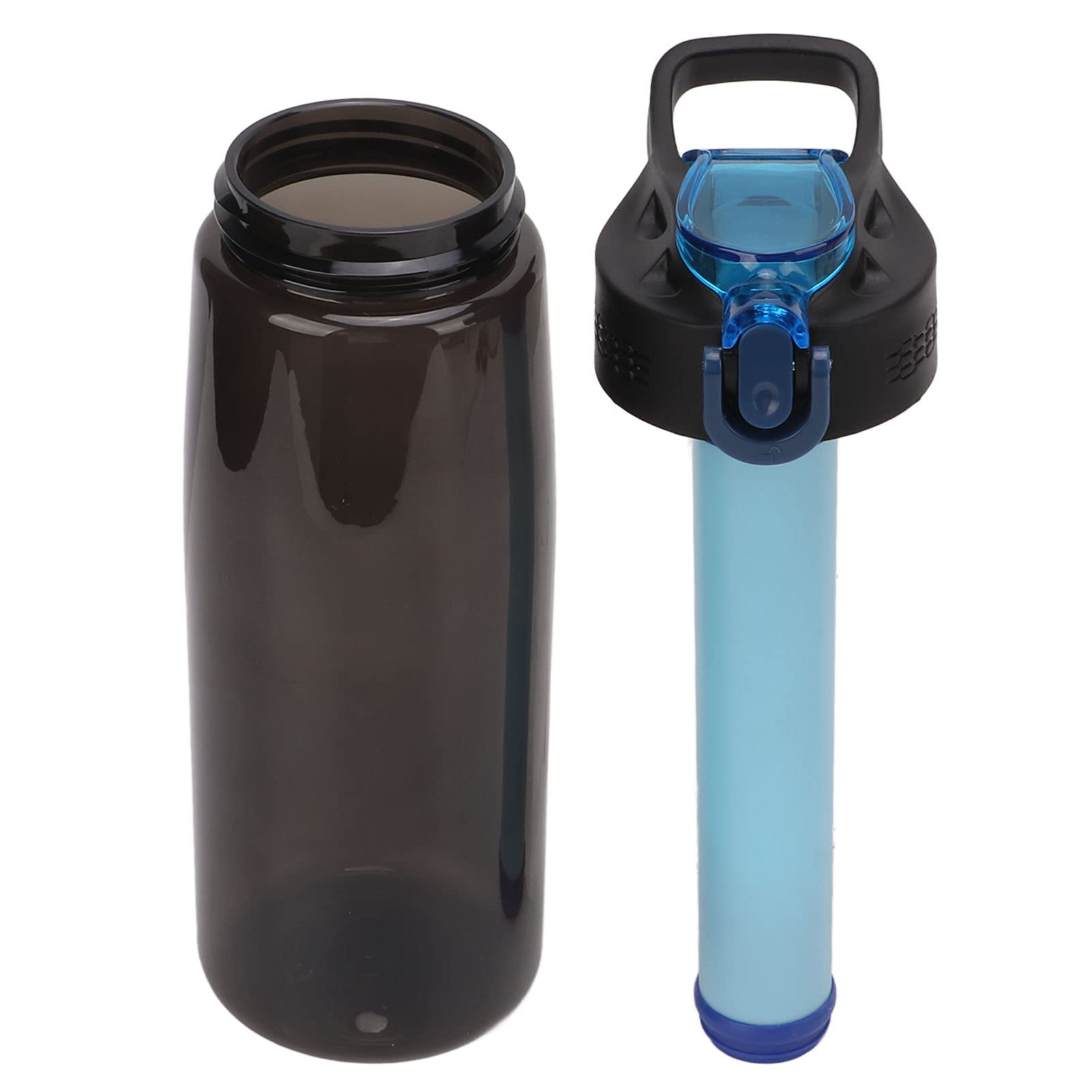 Botella de Agua filtrada, Botella de Filtro de Agua portátil para Deportes al Aire Libre, a Prueba de Polvo, a Prueba de Fugas, Varilla de Filtro Multicapa, Botella de Agua