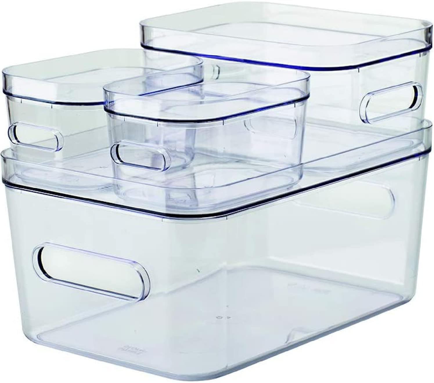 SmartStore - Clear Plastic Boxes with lids and handles - Set of 4 ...