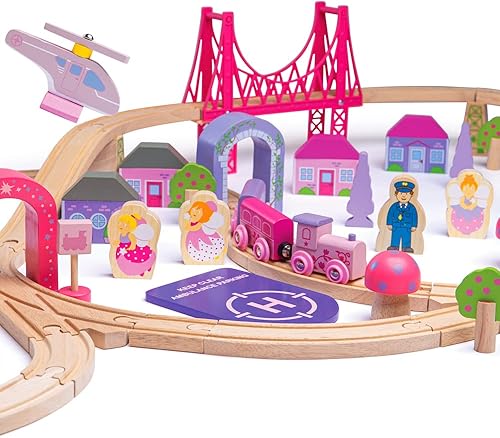 Miniatura 6 de Bigjigs Rail juego de trenes de hadas de madera 75 piezas de juego