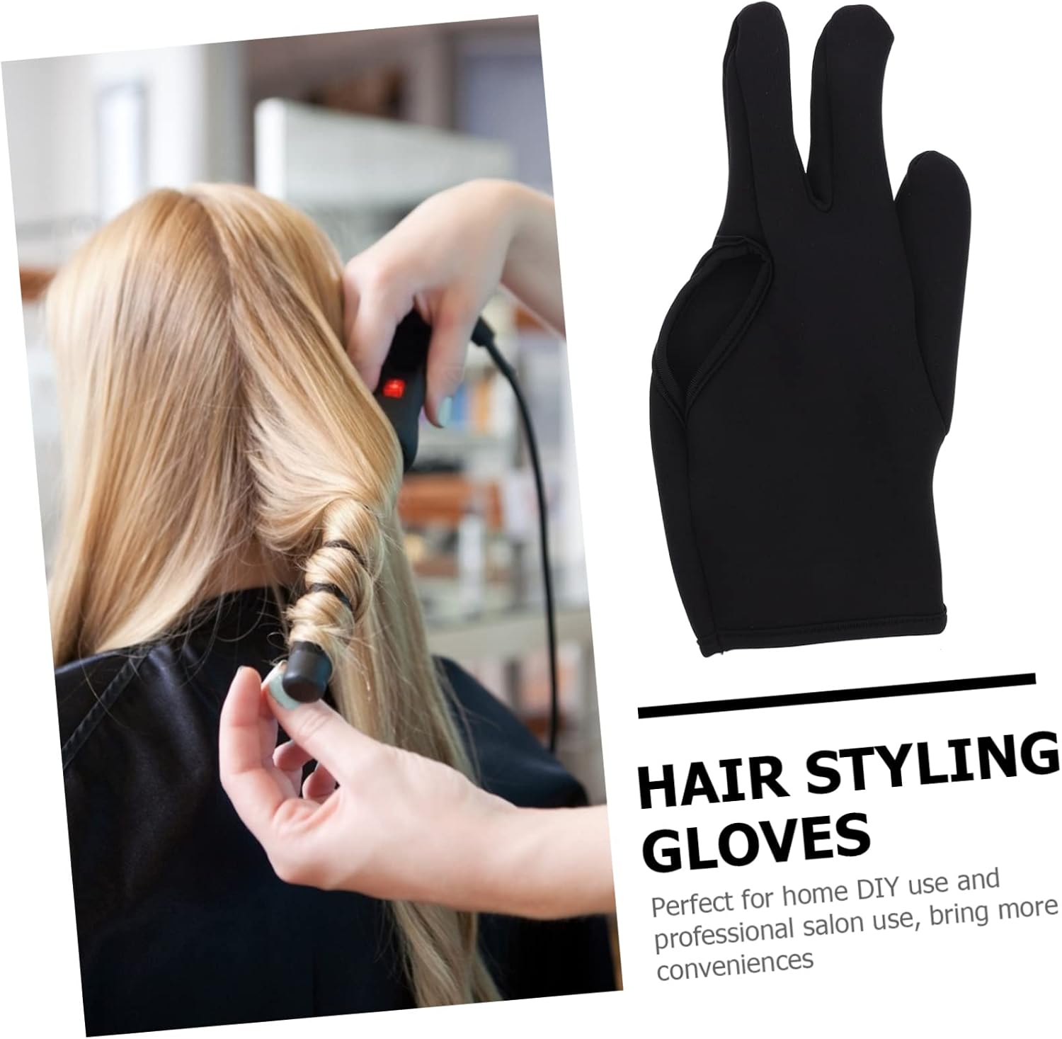 Baluue Finger Protectors Mitts Heat Resistant for Hair Curling Irons Safe for DIY Salon Work