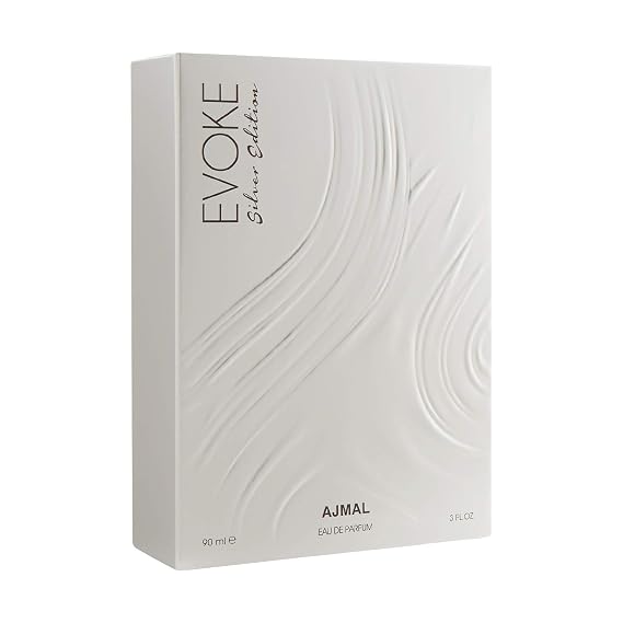 Ajmal Evoke Silver Edition Him EDP 90ML Long Lasting Scent Spray Woody Perfume Gift For Men - Made In Dubai