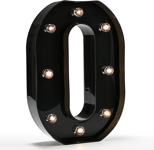 Miniatura 41 de OYCBUZO - Letrero de letras de carpa del alfabeto negro con luz LED para marquesina con número de luces para luz nocturna, barra de hogar, lámpara