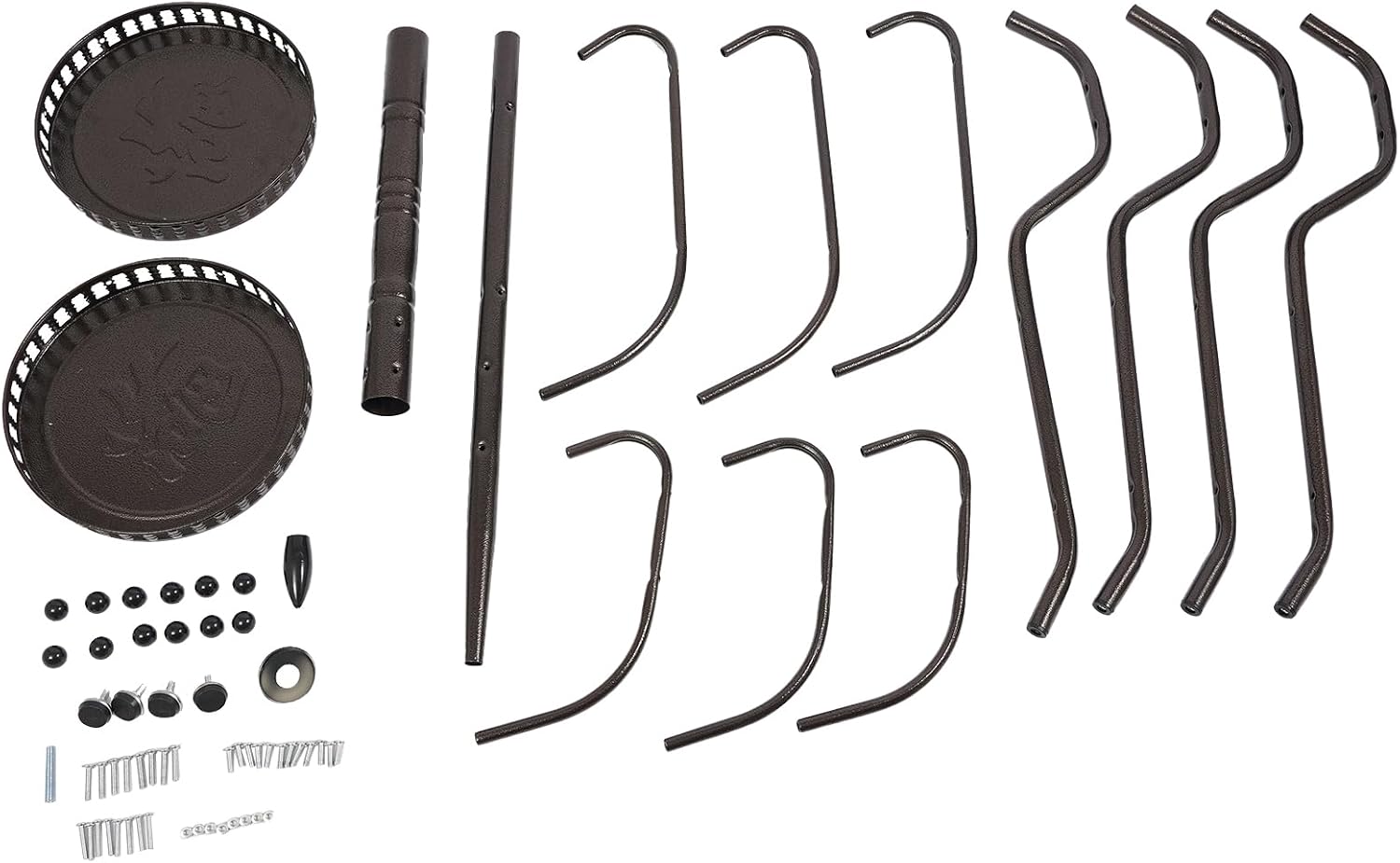 Metal Coat Rack Stand Freestanding Hat Hall Tree Clothes Rack Holder Modern Clothing Garment Hanger Stand with Double Layer Storage Basket and Hooks for Hanging Scarf Bag for Entryway Bedroom (Bronze)