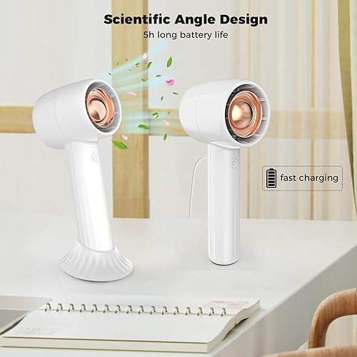 Miniatura 5 de Elingmor Ventilador de mano con aromaterapia, ventilador turbo personal recargable de 90, mini ventilador de mano portátil silencioso, ventilador de