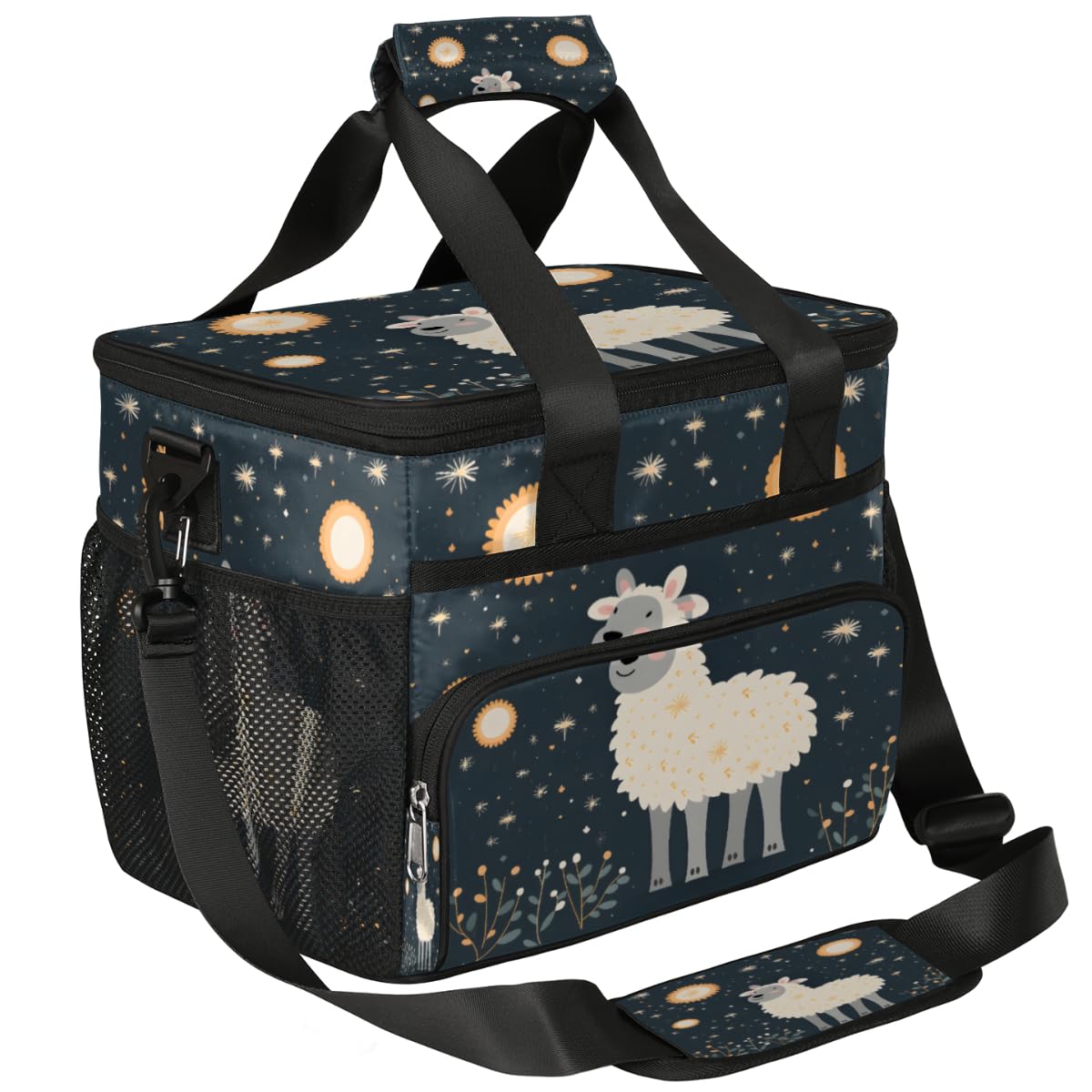 Sheep Insulated Picnic Backpack Lunch Box for Women Men Picnic Basket Tote Lunch Bag Picnic Bag Portable Lunch Bags for Picnic, Beach, Work, Trip,Office, Camp Lamb Sun