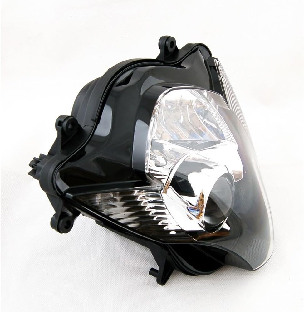 Artudatech Headlight Casing Clear Lens Black Chrome Housing for Suzuki GSXR600 for Suzuki GSXR750 2006-2007 K6 Bulbs Not Included