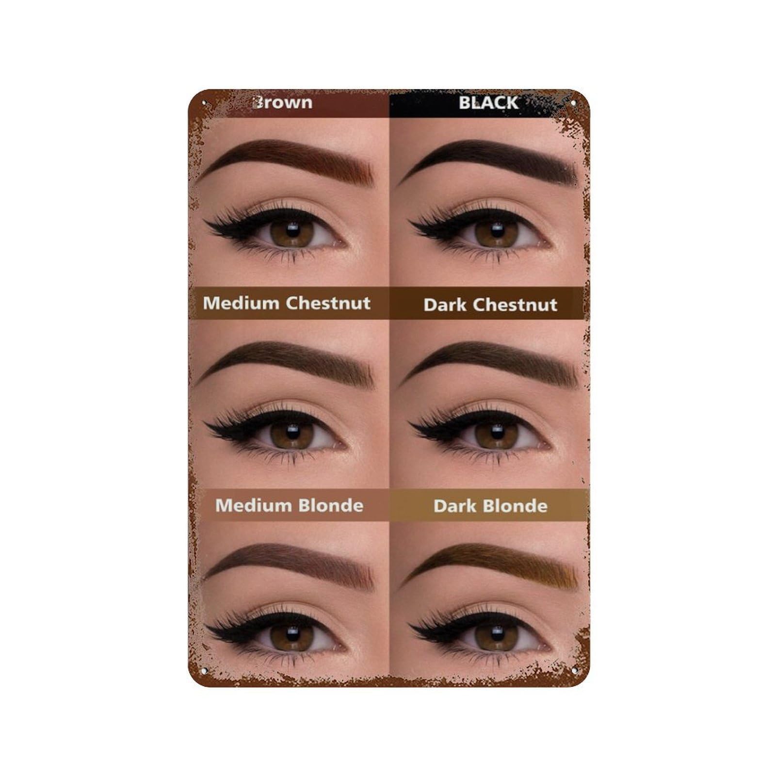 xiaoxiaoshen Different Color Eyebrow Pencil Effect Wall Decor Art Metal Tin Poster Modern Home Decor Art Home Bar Shop Decorations Vintage Sign 30x20cm