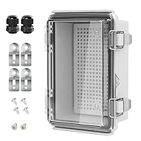 Vista 27 de LeMotech Caja Eléctrica, IP67 Impermeable con Bisagras Cubierta Transparente Pestillo de Acero Inoxidable Caja de Conexiones, Carcasa Eléctrica