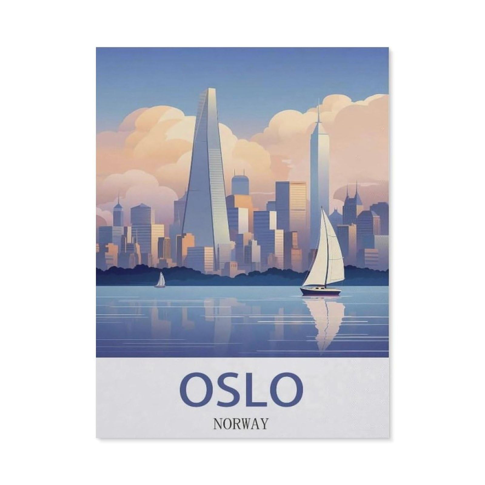 Metal Tin Sign，Oslo Norway，Tin Sign Vintage Art Wall Decor Sign Home Kitchen Bar Patio Cave Funny Decor(15x30cm）6x12 inch-ED71