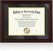 Diploma Frame 8.5x11 with Black Mat or 11x14 Diploma Certificate Frame without Mat Display Frame for Document / Photo Collection Graduation Gift Hang on Wall, UV Protection Acrylic,Solid Wood Mahogany Finish.