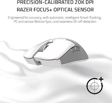 Razer Viper Ultimate Lightweight Wireless Gaming Mouse & RGB Charging Dock: Hyperspeed Wireless Technology - 20K DPI Optical Sensor - 74g Lightweight - 70 Hr Battery - Mercury White