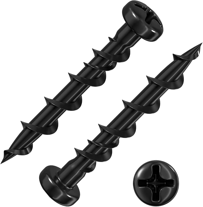 (100 piezas) Anclajes para paneles de yeso con cabeza plana, revestimiento antioxidante negro de 1-1/4 pulgadas, anclaje de perno, anclajes de pared huecos de servicio