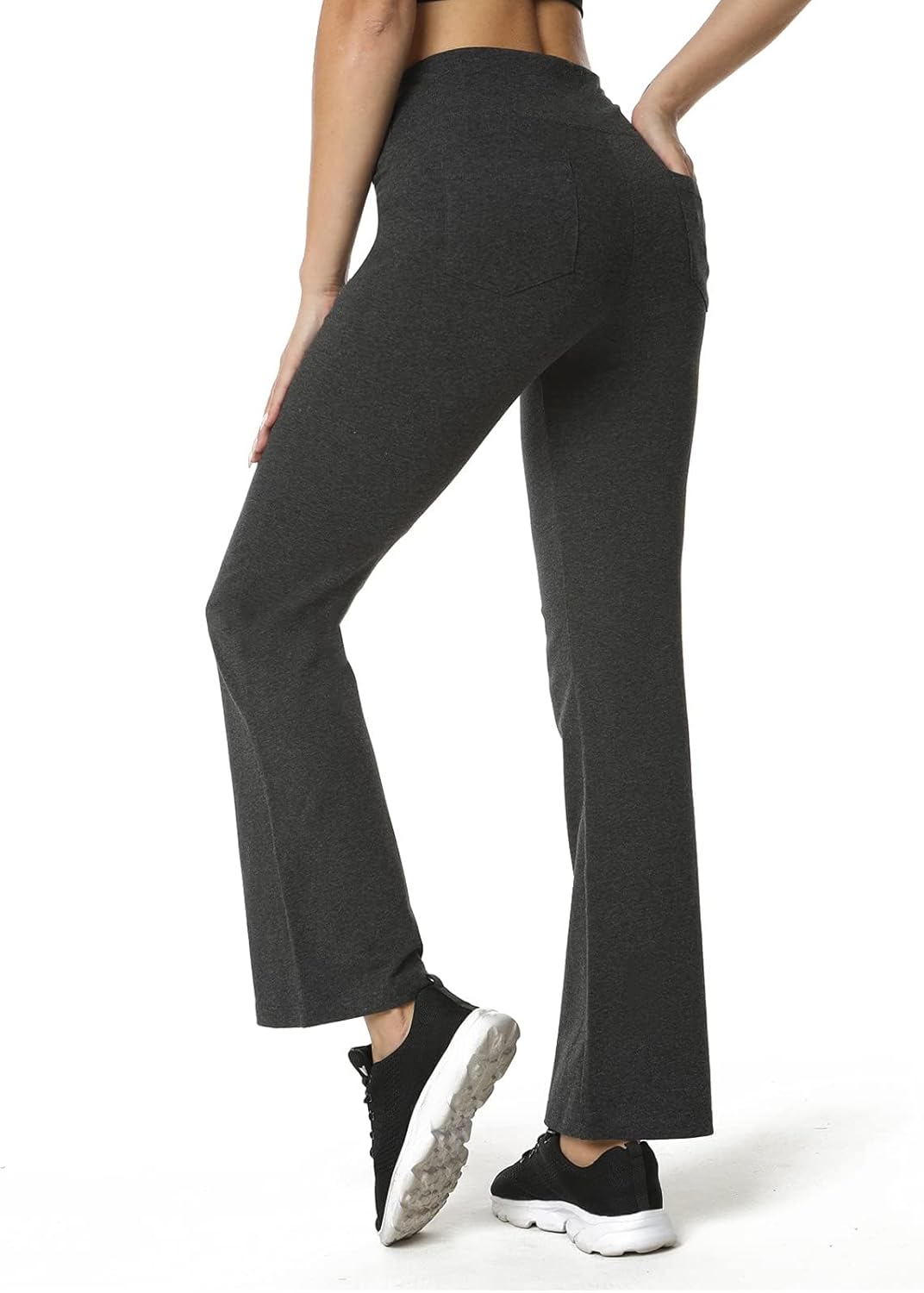 Houmous S-XXXL 29''31''33''35'' Inseam Women's Cotton Bootcut Pants Inner Pocket