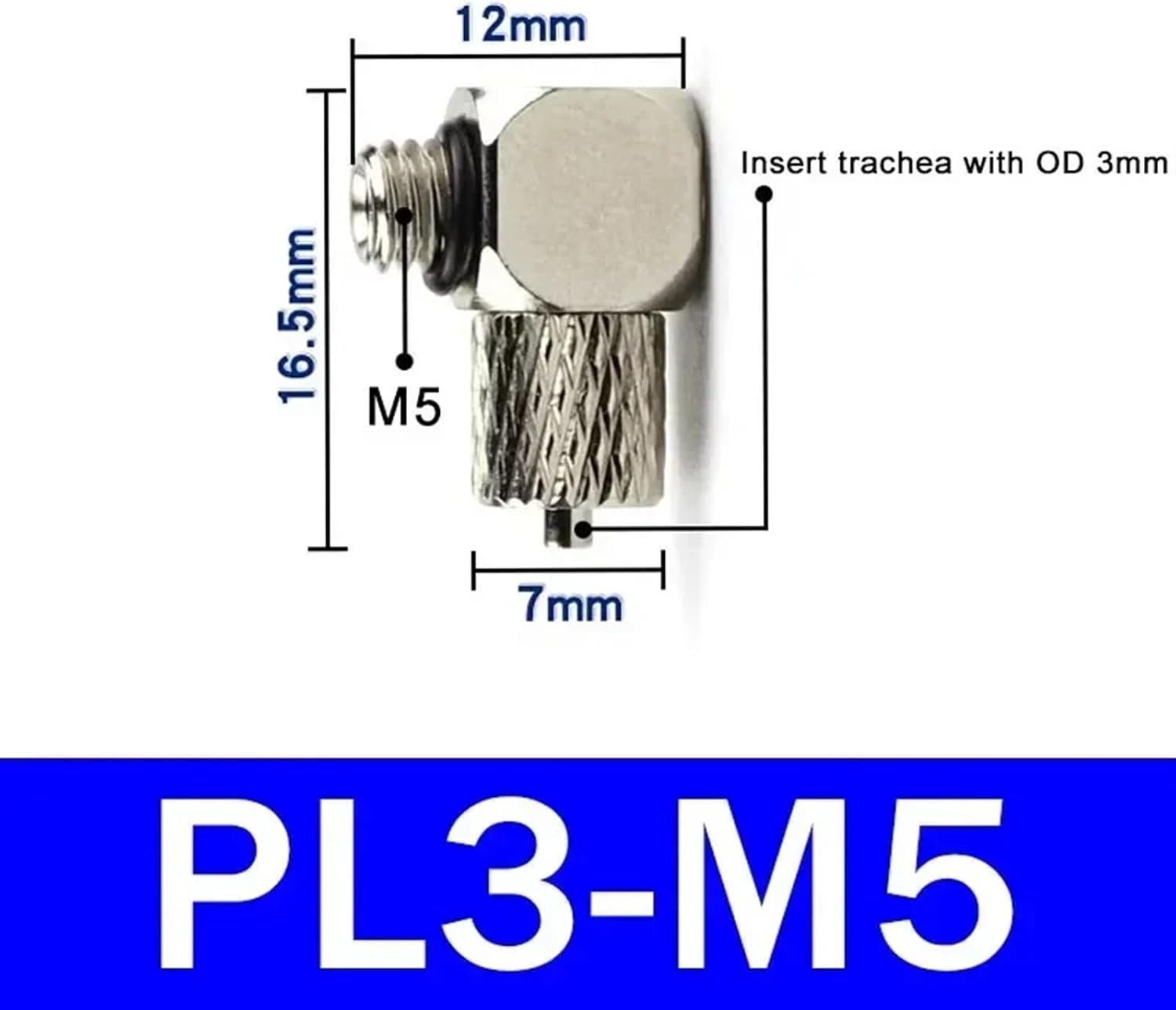10Pcs Male Thread M3 M4 M5 M6 Mini Pneumatic Pipe Connector Screw Through Quick Fitting 3mm 4mm 6mm OD Air Tube Fast Twist Joint(Color:PL3-M5)