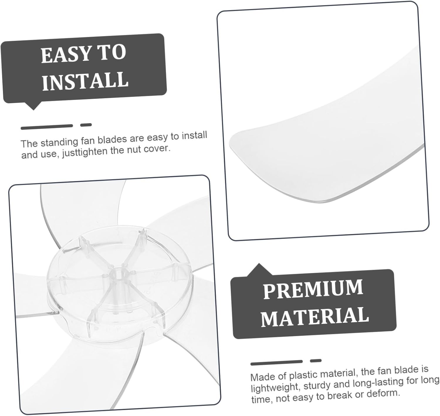 Replacement Fan for Table Pedestal Fans Blades Low Noise Easy to Install Fit for Fans