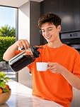 Cold Brew Coffee Maker 64oz, Iced Coffee Maker with Stainless Steel Filter, Mason Jar Pitcher with Lid and Spout (Black)