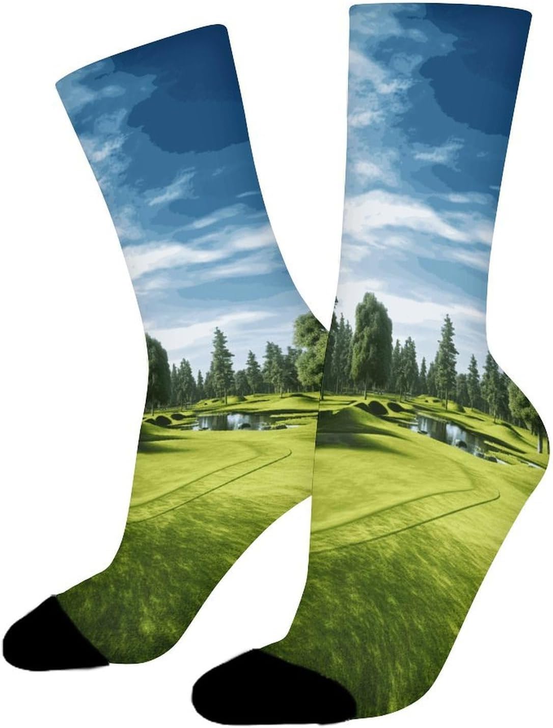 Golf Course Lawn Crew Sock High Stocking Grippy Socks | Socks for Men & Women,Stockings-Long Thin Tube Sports, Breathable Soft Athletic for Nurses,Travel